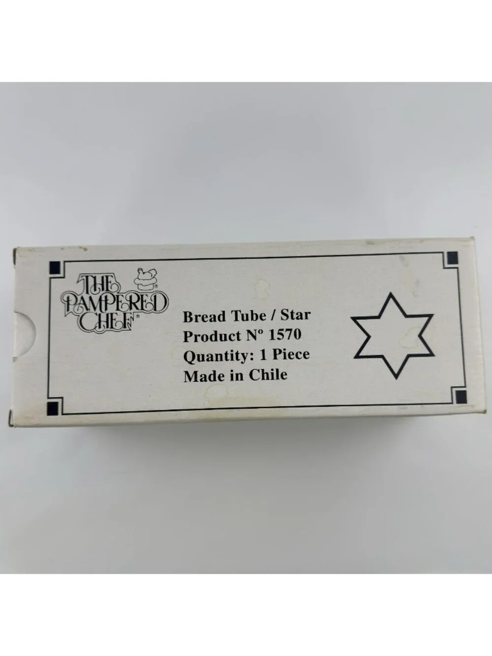 The Pampered Chef Bread Tube Star Shape No. 1570 Two End Caps Metal NEW